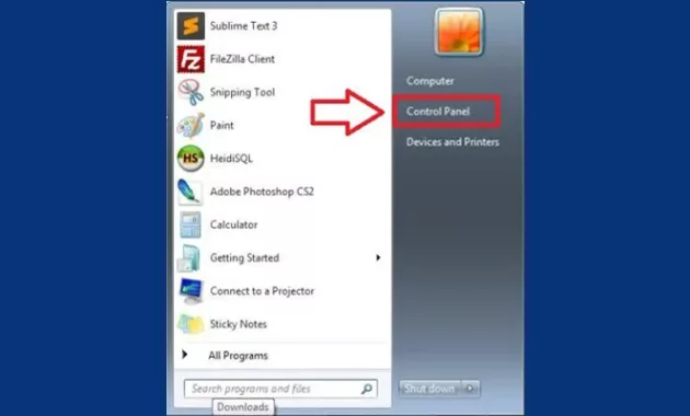Buka Control Panel Untuk Share Printer Di Windows