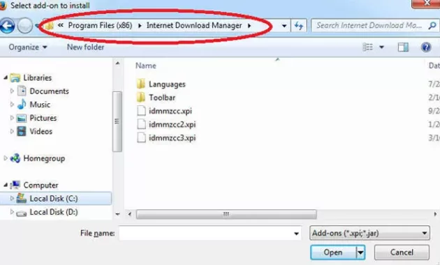 Cari File Di Atas Di Dalam Folder Tempat Install IDM