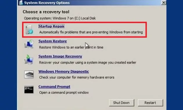 Memperbaiki Startup Windows 7 Dengan Startup Repair
