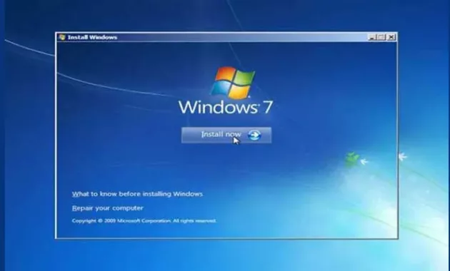 Windows Sudah Booting Dari CD. Pilih Repair Your Computer
