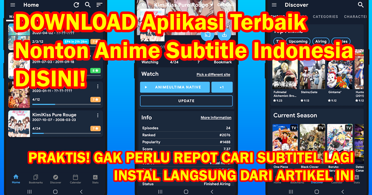 Aplikasi Nonton Anime Sub Indo Hemat Kuota Gratis dan Lengkap