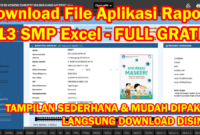 Download Aplikasi Raport K13 SMP FULL GRATIS Kemendikbud SD dan SMP