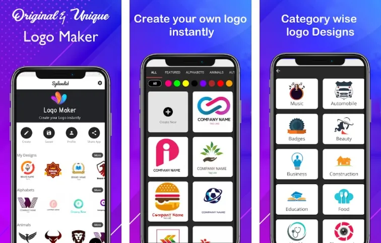 Aplikasi Pembuat Logo Vector di HP Logo Maker 2021 Splendid App Maker